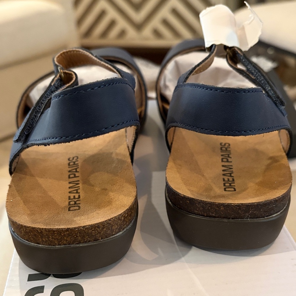 DREAM PAIRS Navy Closed Toe Arch Support Sandals/NIB/8.5 - Picture 12 of 16